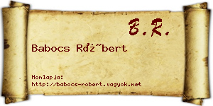 Babocs Róbert névjegykártya